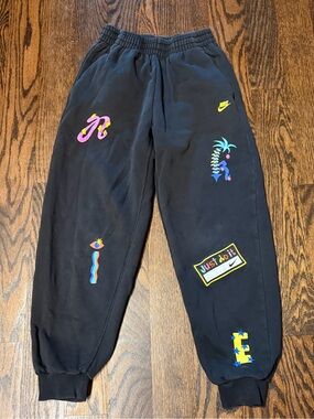 Nike Kids' Black Graphic Jogger Sweatpants - Multicolor Accents